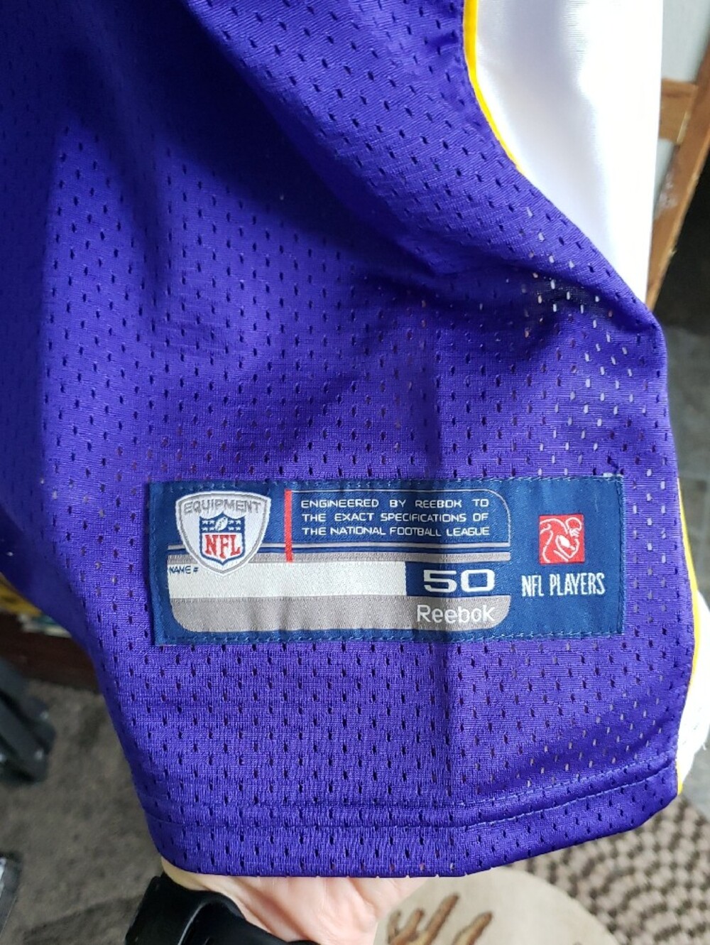 Reebok Minnesota Vikings Purple White #4 Football Jersey - Picture 2 of 4